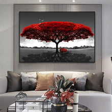 Laden Sie das Bild in den Galerie-Viewer, Leinwand-Malerei, Wandkunst, rote Baum-Pflanze, Poster und Drucke, Wandbilder für Wohnzimmer, Dekoration, Heimdekoration, rahmenlos
