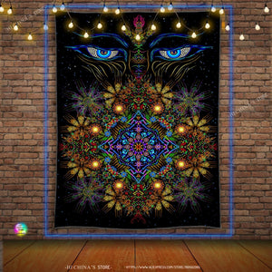 Tapiz de Mandala para colgar en la pared, tela de pared Bohemia, decoración de la habitación, tapiz hippie psicodélico estético, tapiz de sol y luna, decoración del hogar para dormitorio