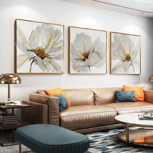 Cargar imagen en el visor de la galería, 3Pcs Abstract Flower Wall Art Decoration Poster Modern Interior Acrylic 100%Handmade Oil Painting Living Room Bedroom Restaurant