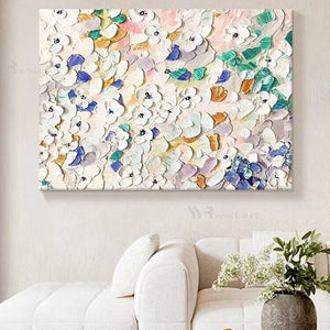 Nordic Thick Oil Full Screen Flower Handmade Oil Painting Home  Decoration For Bedroom Dining Room Living Room Decoration Mural