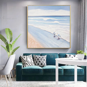 Handmade Canvas Oil Painting Wall Decor Art Poster Home Porch Hotel Office Mural Modern Acrylic Abstract Seascape Custom Picture