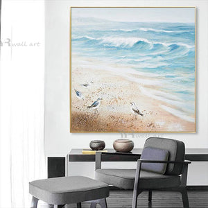 Handmade Canvas Oil Painting Wall Decor Art Poster Home Porch Hotel Office Mural Modern Acrylic Abstract Seascape Custom Picture