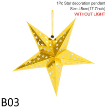 Carica l&#39;immagine nel visualizzatore della Galleria, Grande stella scavata a LED con luce a sospensione per feste, ornamento luminoso con stella 3D, lanterna di carta, decorazione per la casa, lampada per vacanze di nozze