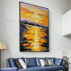 New Wall Decoration Poster Handmade Art Oil Painting Abstract Dawn Texture Canvas Picture Living Room Bedroom Porch Custom Mural