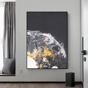 100% Hand Painted Canvas Oil Painting For Living Room Abstract Black Texture Wall Poster Hanging Picture Home Decor Bedroom