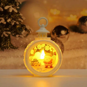 2023 Santa muñeco de nieve luz LED Retro vela lámpara de viento Navidad para nuevo para el hogar Año decoración navideña Natal Noel 2022 regalo de Navidad para niños