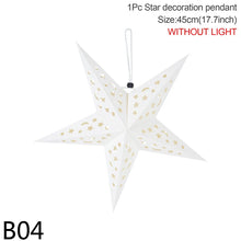Carica l&#39;immagine nel visualizzatore della Galleria, Grande stella scavata a LED con luce a sospensione per feste, ornamento luminoso con stella 3D, lanterna di carta, decorazione per la casa, lampada per vacanze di nozze