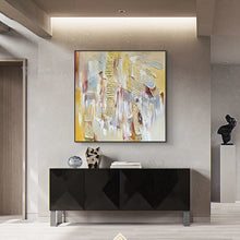 Laden Sie das Bild in den Galerie-Viewer, Wall Art Abstract Oil Painting Square Decor Poster Handmade Canvas Texture Mural Living Room Bedroom Restaurant Custom Picture