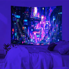 Carica l&#39;immagine nel visualizzatore della Galleria, NYMB Arazzo Cyberpunk Fluorescente Astronauta Ultravioletto Fantasia Psichedelica Hippie Arazzo Appeso a Parete per l&#39;Arredamento della Camera da Letto