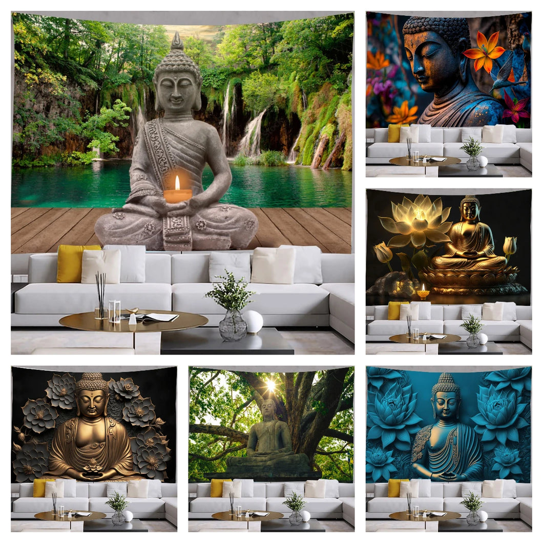Tapiz de meditación de Buda indio, decoración de dormitorio, Mandala, colgante de pared bohemio, esterilla de Yoga, toalla de playa, tapices de decoración del hogar