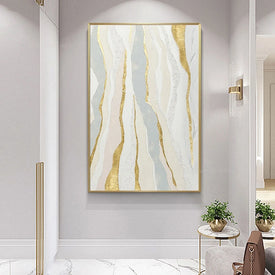 Nordic style Wall Poster For Interior Decor Artwork Gold Line Hanging Picture Handmade Oil Painting On Canvas For Living Room