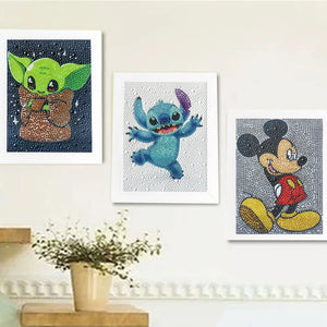 Kits de pintura de diamantes DIY para niños 5D Pooh Yoda Mickey Stitch mosaico de diamantes de imitación arte bordado manualidades regalos para niños