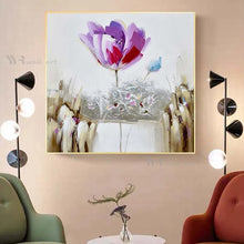 Cargar imagen en el visor de la galería, Floral Decoration Wall Poster Handmade Modern Abstract Texture Art Canvas Oil Painting Acrylic Frameless Custom Picture For Home