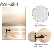 Laden Sie das Bild in den Galerie-Viewer, Beige Landschaft Wand Poster Brücke Kunstdrucke Heu Reed Blumen Leinwand Malerei Nordic Wand Bilder Wohnzimmer Dekoration