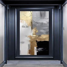 Carica l&#39;immagine nel visualizzatore della Galleria, Thick Acrylic Gold Foil Abstract Canvas Oil Painting Modern Decorative Art Living Room Pictures Home Decor Wallpaper Designs