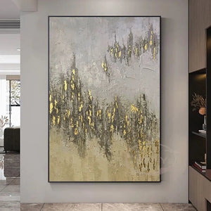 Christmas Decoration Wall Gold Poster For Room Decor Handmade Oil Painting On Canvas Artwork Hanging Picture For Living Room