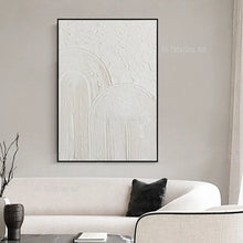 Cargar imagen en el visor de la galería, Lienzo acrílico grueso con textura pesada, pinturas al óleo blancas, arte pintado a mano, lienzo abstracto, decoración de pared, obras de arte para el hogar