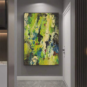 Abstract Green Rock Wall Painting For Home Decor Hand Drawn Canvas Oil Painting Hanging Poster Art Picture For Living Room Sofa