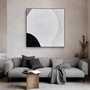 Cuadros Nordic Abstract Black And White Wall Canvas Painting Hand Drawn Acrylic Oil Painting Art Hanging Picture For Living Room