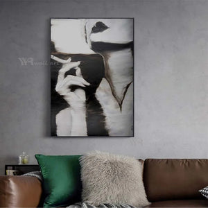 New 100% Hand Painted Oil Painting Wall Art Canvas Lonely Woman Light Luxury Decorative Mural for Living Room Bedroom Bar Hotel