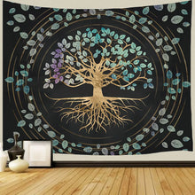 Carica l&#39;immagine nel visualizzatore della Galleria, Nuovo albero della vita arte arazzo appeso a parete di grandi dimensioni bohemien tappetino yoga fogli mandala psichedelico stregoneria hippie decorazioni per la casa