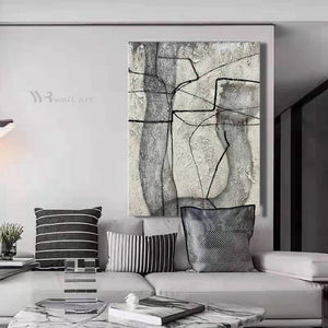 Unique Texture Modern Abstract Oil Painting Handmade Canvas Wall Decoration Poster Nordic Home Aesthetics Art Picture For House