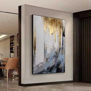 Handmade Gold Foil Acrylic Oil Painting On Canvas Home Decoration Wall Art Abstract Poster Hang Picture For Living Room Bedroom