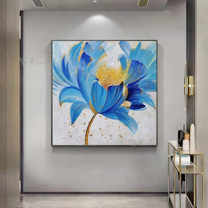 Painter Hand-Painted Flowers Blooming Wealth Mural Wall Art Canvas Oil Painting Restaurant Bedroom Living Room Decoration Poster