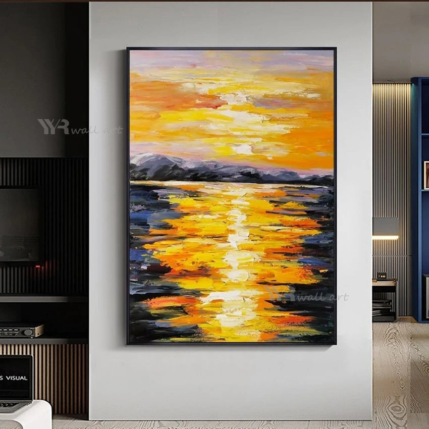 New Wall Decoration Poster Handmade Art Oil Painting Abstract Dawn Texture Canvas Picture Living Room Bedroom Porch Custom Mural