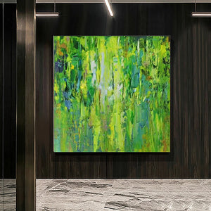 Overszie Abstract Green Brown 3D Art Oil Painting On Canvas Hand Painted Modern Abstract Acrylic Painting For Hotel Home Decora