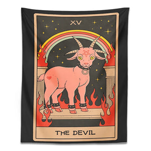 The Devil Tarot Tapestry Wall Hanging Goat divination witchcraft Wall Art Tapestries Home Decor Hippie Mattress Dorm Room Decor