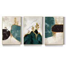 Laden Sie das Bild in den Galerie-Viewer, Abstrakte Goldene Hirsch Baum Wand Bilder Moderne Leinwand Malerei Blau Vogel Poster Druck Wand Kunst Für Wohnzimmer Schlafzimmer Nordic