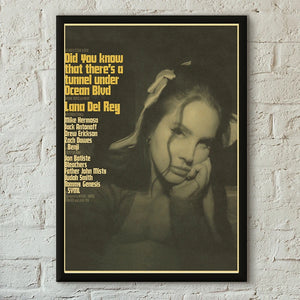 Lana Del Rey Retro Poster Prints Singer AKA Lizzy Grant Music Album Cover Painting LDR Vintage Home Room Bar Cafe Art Wall Decor