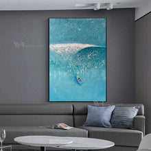 Cargar imagen en el visor de la galería, Handmade Blue Sea Image Modern Home Interior Decor Oil Painting Wall Art Canvas Poster Abstract Texture Acrylic Unframed Picture