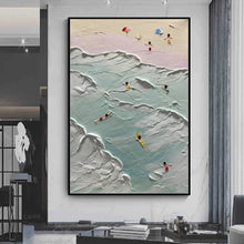 Carica l&#39;immagine nel visualizzatore della Galleria, Mintura 100% Handpainted Sandy Beach Thick Landscape Oil Paintings on Canvas,Wall Art,Picture for Living Room,Home Decor Unframe