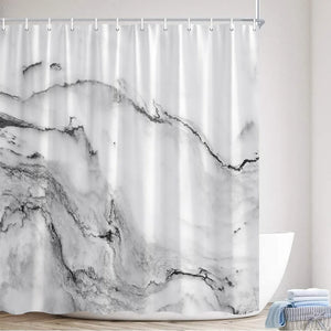 Abstract Marble Shower Curtains Creative Black Gray Purple Creative Art Geometric Bath Curtain Modern Nordic Bathroom Decor Sets