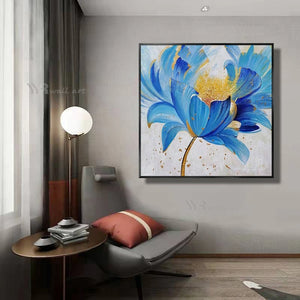 Painter Hand-Painted Flowers Blooming Wealth Mural Wall Art Canvas Oil Painting Restaurant Bedroom Living Room Decoration Poster