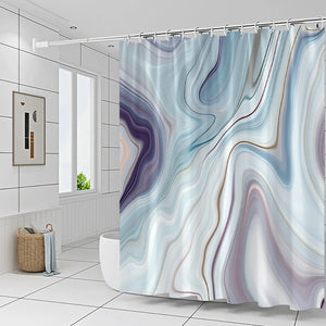 Purple Shower Curtain Modern Simple Colorful Marble Abstract Purple Marble Curtains Set with 12 Hooks Cloth Bath Bathroom Decor