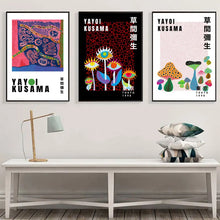 Load image into Gallery viewer, Yayoi Kusama Bird Mushroom Eye Exhibition Wall Art Canvas Painting Nordic Posters and Prints Wall Pictures for Living Room Decor
