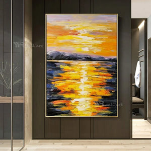 New Wall Decoration Poster Handmade Art Oil Painting Abstract Dawn Texture Canvas Picture Living Room Bedroom Porch Custom Mural