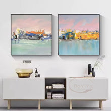 Carica l&#39;immagine nel visualizzatore della Galleria, Modern decoration Posters on the wall Pure Hand drawn Canvas Oil Painting hallway hanging Poster light luxury  living room mural