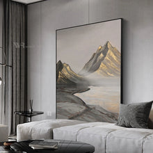 Laden Sie das Bild in den Galerie-Viewer, Large Size Wall Decor Oil Painting Handmade Art Canvas Poster Abstract Mountain Image Living Room Bedroom Hotel Custom Picture