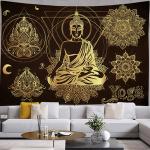 Tapiz de meditación de Buda indio, decoración de dormitorio, Mandala, colgante de pared bohemio, esterilla de Yoga, toalla de playa, tapices de decoración del hogar