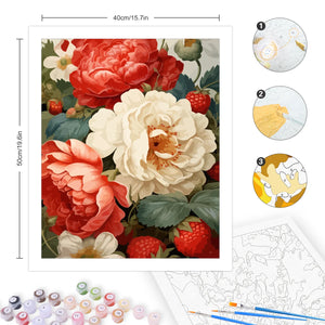 RUOPOTY – peinture par numéros avec cadre pour débutants, Kits de fleurs, peinture acrylique, coloriage par numéros pour œuvres d'art à la maison