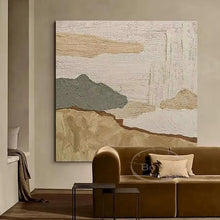 Carica l&#39;immagine nel visualizzatore della Galleria, Nordic Modern Abstract Misty Rain Landscape Painting  Pure Handmade Oil Painting Home Decoration Hotel Bedroom Living Room Mural