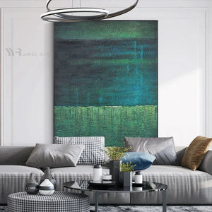 Green Texture Decoration Picture Wall Art Image Hand Painted Abstract Canvas Modern Acrylic Oil Painting For Living Room Porch