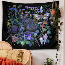 Carica l&#39;immagine nel visualizzatore della Galleria, Arazzo con falena lunare appeso a parete fungo foresta fiore mandala arazzi arredamento camera da letto copriletto stampa botanica decorazioni per la casa