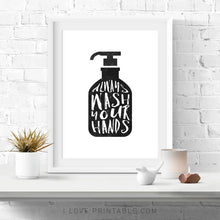 Charger l&#39;image dans la galerie, Affiches et imprimés de lavage des mains, tableau d&#39;art mural, peinture sur toile nordique pour toilettes modernes, salle de bains, toilettes, chambre d&#39;enfant, décoration de maison