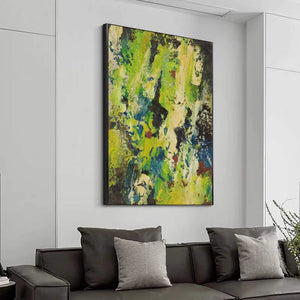 Abstract Green Rock Wall Painting For Home Decor Hand Drawn Canvas Oil Painting Hanging Poster Art Picture For Living Room Sofa