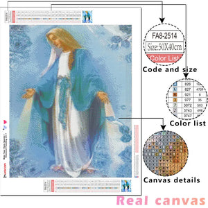 5d Diamond Painting Virgin Mary Diamond Embroidery Cross Stitch Religion Pictures Of Rhinestones Mosaic Craft Kit